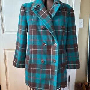 Vintage Pendleton Plaid Double-Breasted Women's Coat